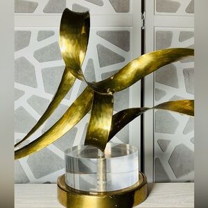 JOHN RICHARD - Luxury Home Decor - ANTIQUE BRASS SCULPTURAL - Titled RIBBONS III